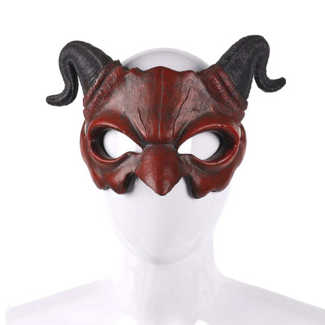Demi-masque Belzébuth 2 couleurs - modèle rouge