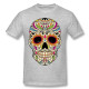 T-shirt crâne animé 6 couleurs - couleur gris clair