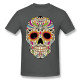 T-shirt crâne animé 6 couleurs - couleur gris foncé